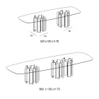 Tavolo da Pranzo in Vetro e Metallo dal Design Moderno Made in Italy - Duna Viadurini