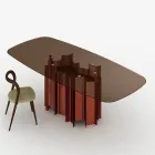 Tavolo da Pranzo in Vetro e Metallo dal Design Moderno Made in Italy - Duna Viadurini