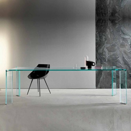 Tavolo da Pranzo in Vetro Extrachiaro Design di Lusso 4 Dimensioni - Kuduro Viadurini