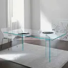 Tavolo da Pranzo in Vetro Extrachiaro di Design 8 Dimensioni - Pollinare Viadurini