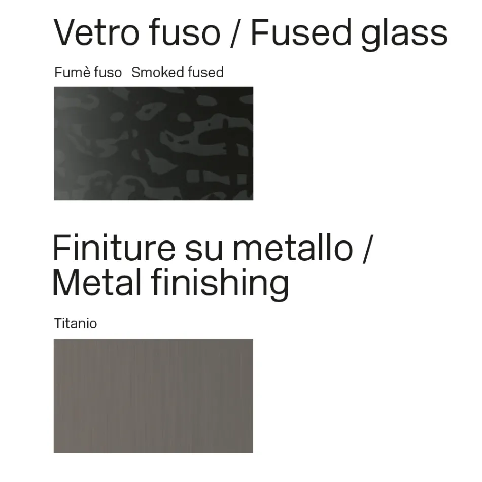 Tavolo da Pranzo in Vetro Fuso Bronzo o Fumè di Design Made in Italy - Moro Viadurini