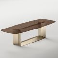 Tavolo da Pranzo in Vetro Fuso Bronzo o Fumè di Design Made in Italy - Moro