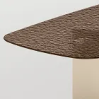 Tavolo da Pranzo in Vetro Fuso Bronzo o Fumè di Design Made in Italy - Moro Viadurini