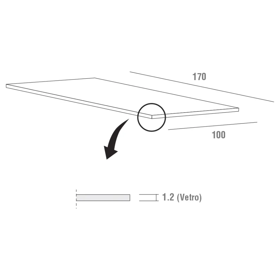 Tavolo da Pranzo in Vetro Temperato e Metallo di Lusso Made in Italy - Carlino Viadurini