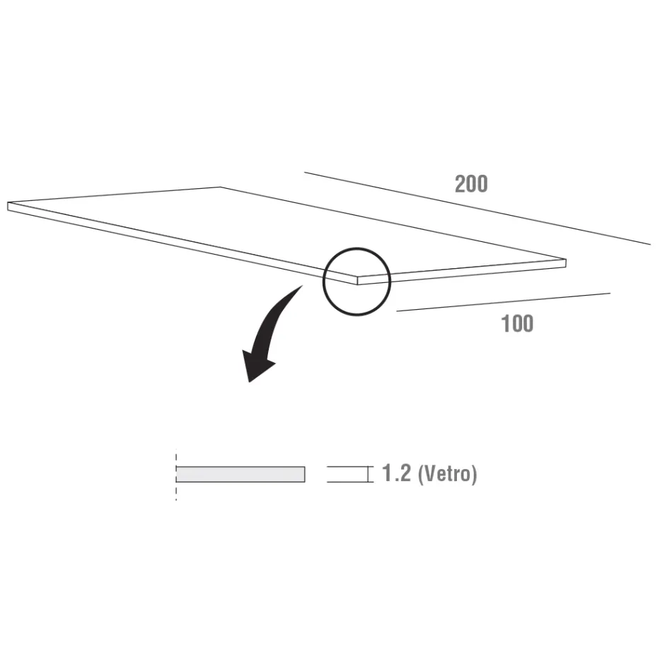 Tavolo da Pranzo in Vetro Temperato e Metallo di Lusso Made in Italy - Carlino Viadurini