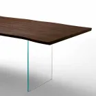 Tavolo da pranzo moderno 100x200cm in legno con gambe in vetro Flora  Viadurini