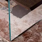 Tavolo da pranzo moderno 100x200cm in legno con gambe in vetro Flora  Viadurini