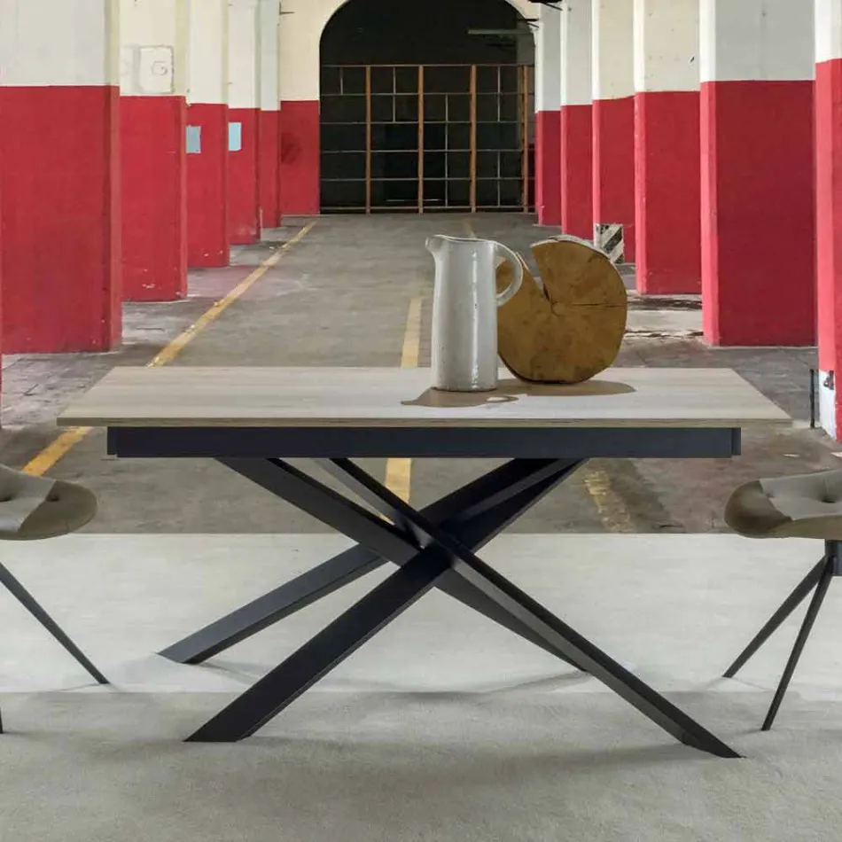 Tavolo da Pranzo Moderno Allungabile, Piano Laminato - Marliana Viadurini