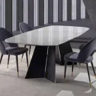 Tavolo da Pranzo Moderno con Piano in Gres Porcellanato - Meduno Viadurini