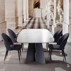 Tavolo da Pranzo Moderno con Piano in Gres Porcellanato - Meduno Viadurini