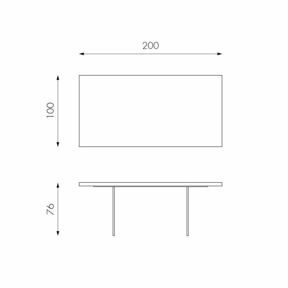 Tavolo da pranzo moderno in impiallacciato rovere, gambe in vetro Nico Viadurini