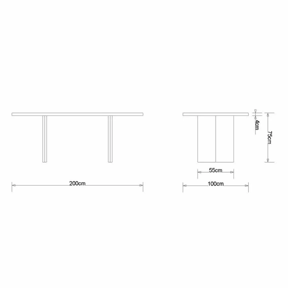 Tavolo da pranzo moderno in legno rovere made in Italy 200x100cm Paul Viadurini