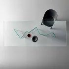 Tavolo da Pranzo Moderno in Vetro Extrachiaro o Fumè Made in Italy – Random Viadurini