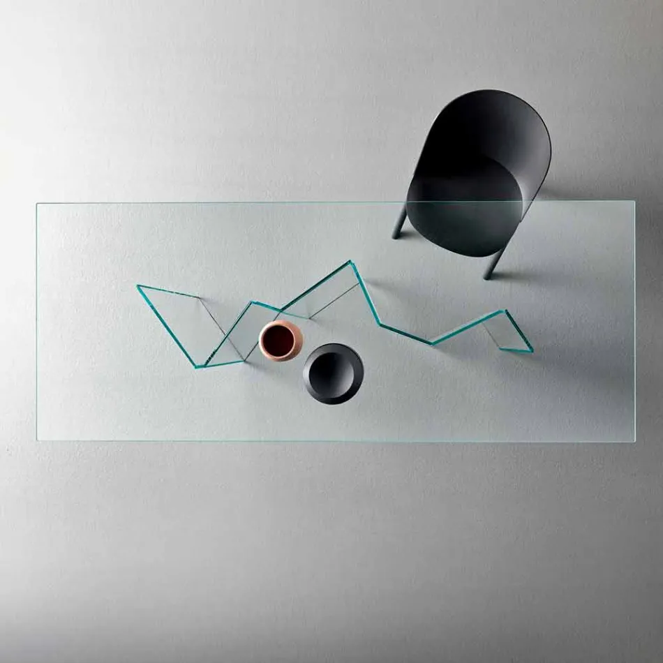 Tavolo da Pranzo Moderno in Vetro Extrachiaro o Fumè Made in Italy – Random Viadurini