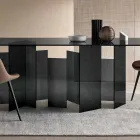 Tavolo da Pranzo Moderno in Vetro Extrachiaro o Fumè Made in Italy – Random Viadurini