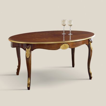 Tavolo da Pranzo Ovale Allungabile 270 cm in Legno Made in Italy - Baroque Viadurini