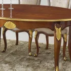 Tavolo da Pranzo Ovale Allungabile 270 cm in Legno Made in Italy - Baroque Viadurini