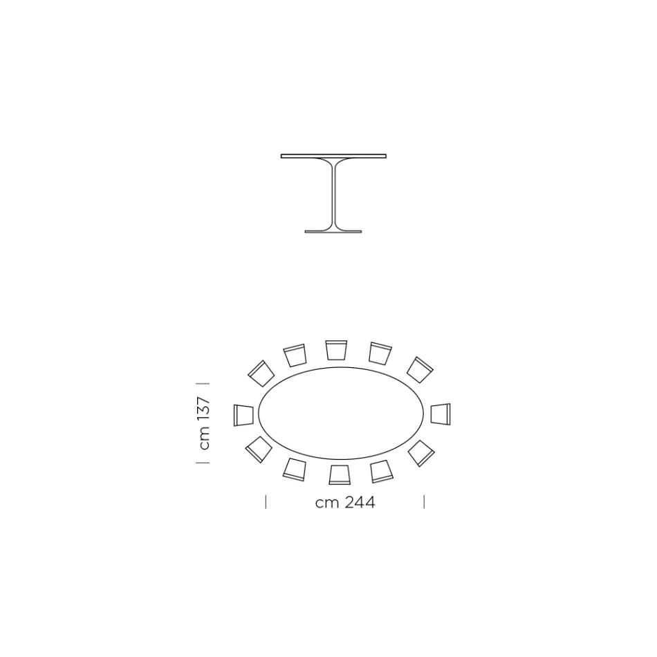 Tavolo da Pranzo Ovale con Piano in Fenix Made in Italy di Lusso - Dollars Viadurini