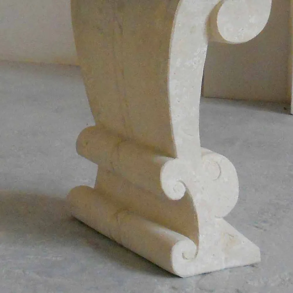 Tavolo da pranzo ovale di pietra e cristallo di design classico Aracne Viadurini