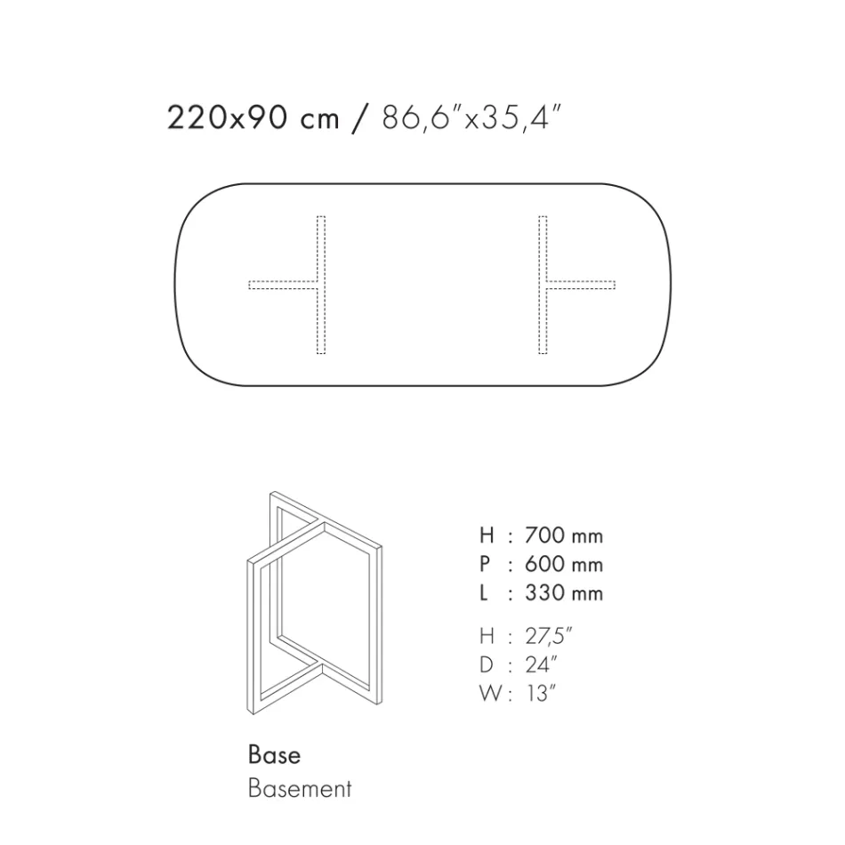 Tavolo da Pranzo Ovale in Gres Porcellanato e Metallo Made in Italy - Emilio Viadurini