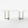 Tavolo da Pranzo Ovale in Gres Porcellanato e Metallo Made in Italy - Emilio