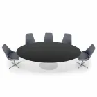 Tavolo da Pranzo Ovale in Laminato e Alluminio Made in Italy, Pregiato - Dollars Viadurini