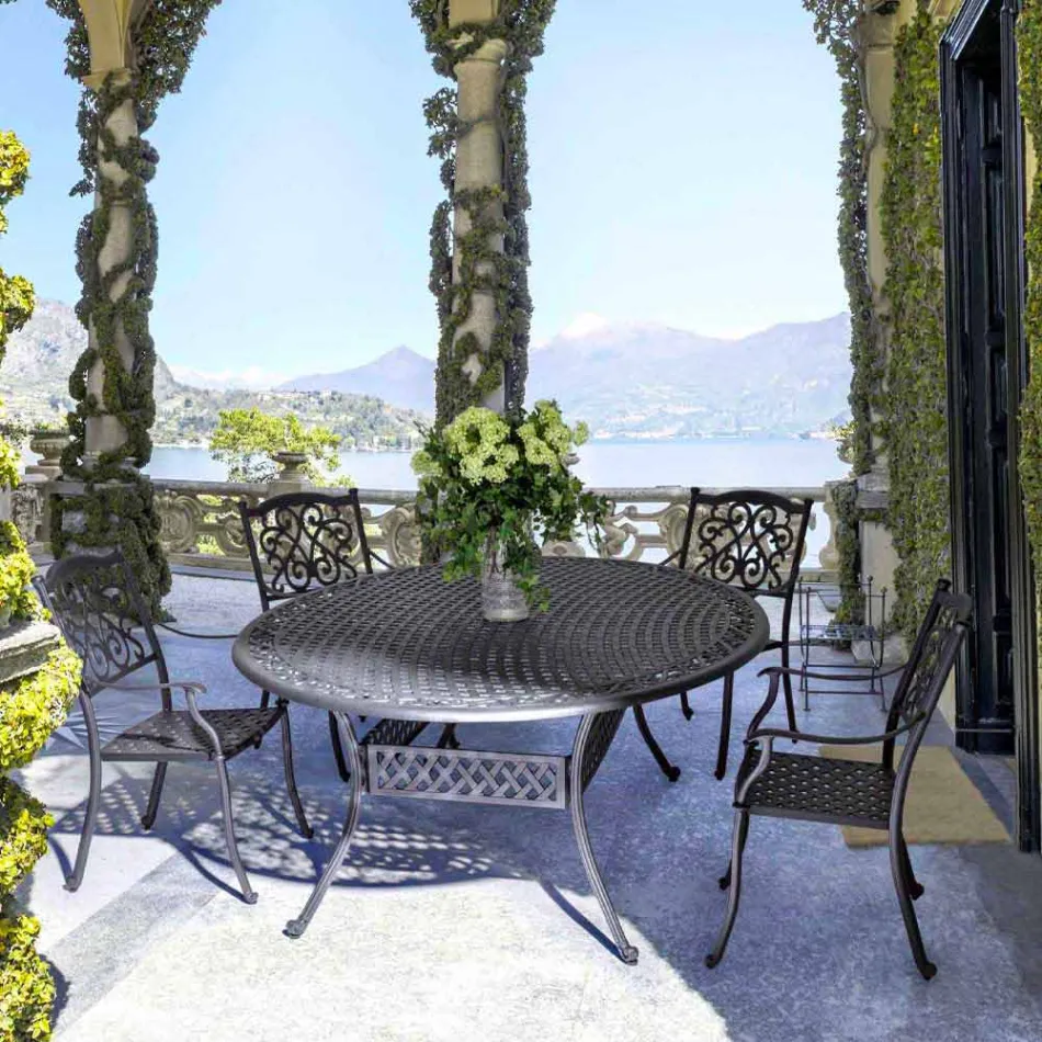 Tavolo da Pranzo per Esterno in Alluminio Verniciato Bianco o Antracite - Quick Viadurini