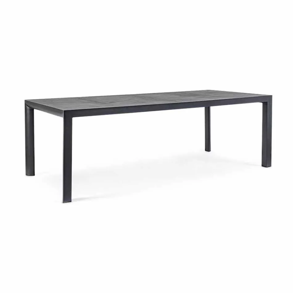 Tavolo da Pranzo per Esterno in Ceramica e Alluminio, Homemotion - Salem Viadurini