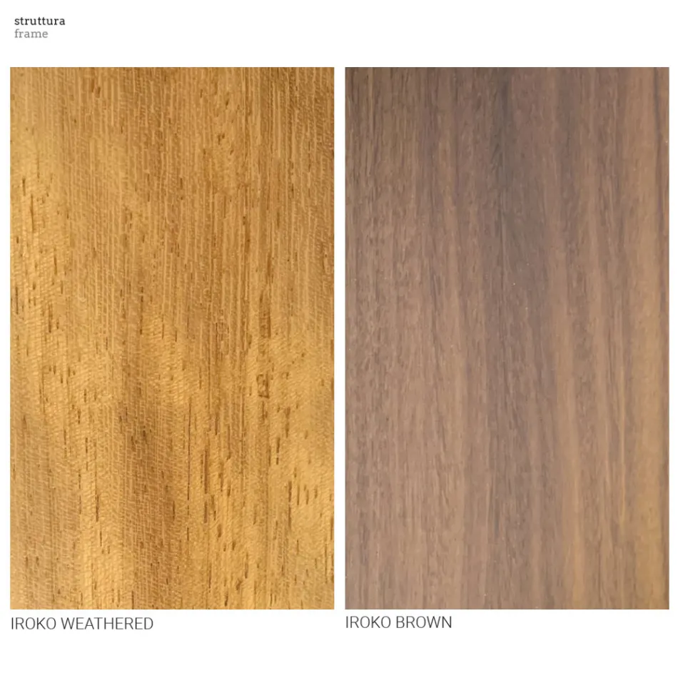 Tavolo da Pranzo per Giardino in Legno Iroko e Grès Made in Italy - Bresson Viadurini