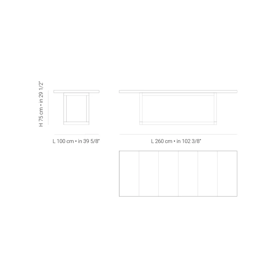 Tavolo da Pranzo per Giardino in Legno Iroko e Grès Made in Italy - Bresson Viadurini