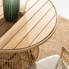 Tavolo da Pranzo per il Giardino in Alluminio e Piano in Teak-Svlk - Matter Viadurini