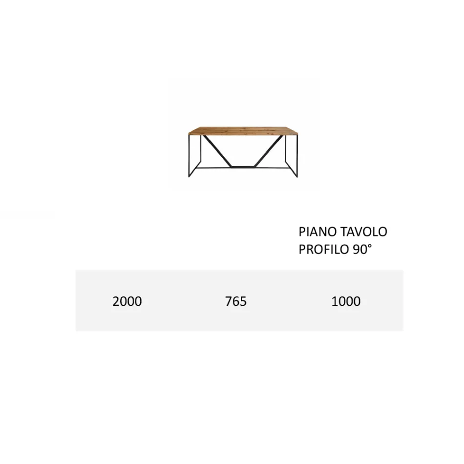 Tavolo da Pranzo Piano in Legno Massello Listellare Made in Italy - Adelio Viadurini