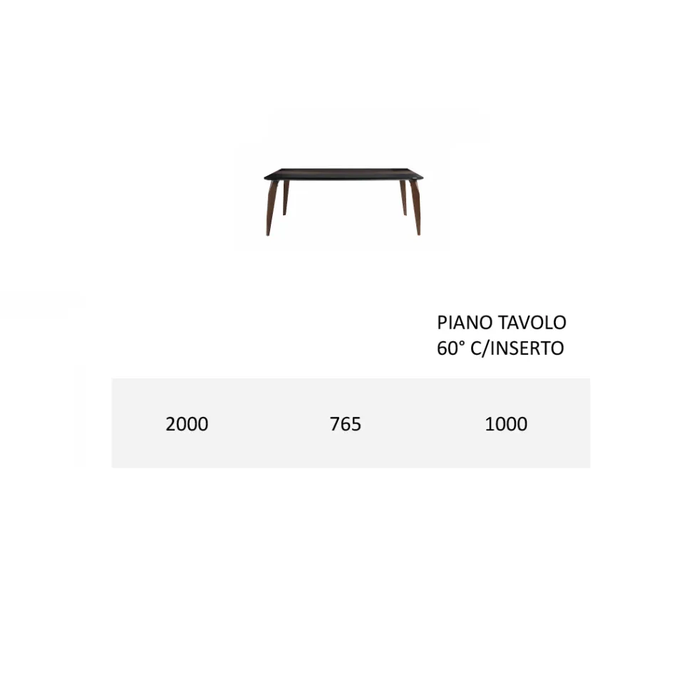 Tavolo da Pranzo Piano in Mdf con Inserto Superiore Made in Italy - Abisso Viadurini