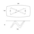 Tavolo da Pranzo Piano in Vetro e Gambe in Poliuretano 2 Misure - Stalto Viadurini
