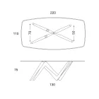 Tavolo da Pranzo Piano in Vetro e Gambe in Poliuretano 2 Misure - Stalto Viadurini