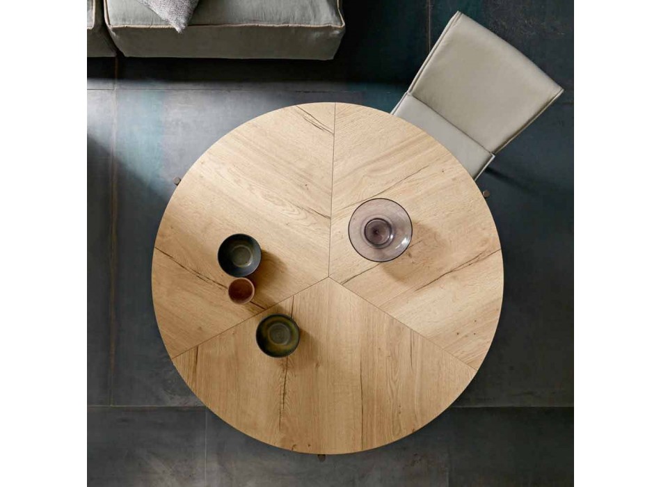 Tavolo da Pranzo Pieghevole Moderno in Legno e Metallo Made in Italy - Menelao Viadurini