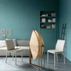 Tavolo da Pranzo Pieghevole Moderno in Legno e Metallo Made in Italy - Menelao Viadurini