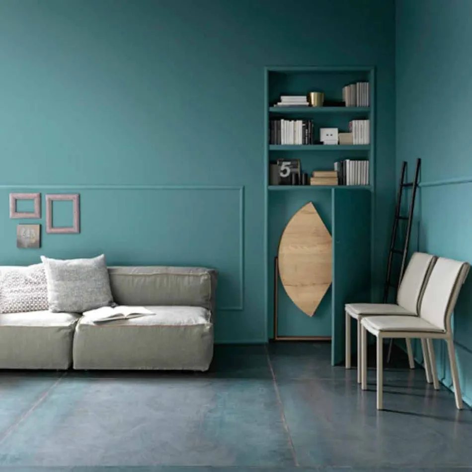 Tavolo da Pranzo Pieghevole Moderno in Legno e Metallo Made in Italy - Menelao Viadurini