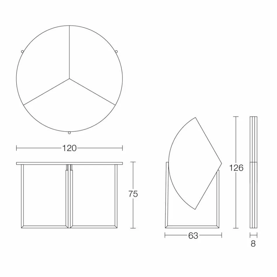 Tavolo da Pranzo Pieghevole Moderno in Legno e Metallo Made in Italy - Menelao Viadurini
