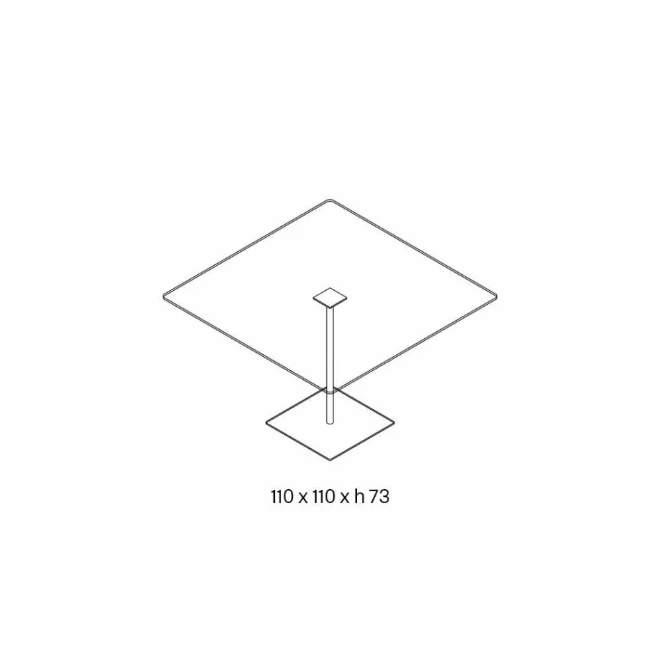 Tavolo da Pranzo Quadrato in Vetro Extrachiaro e Metallo Made in Italy – Dolce Viadurini