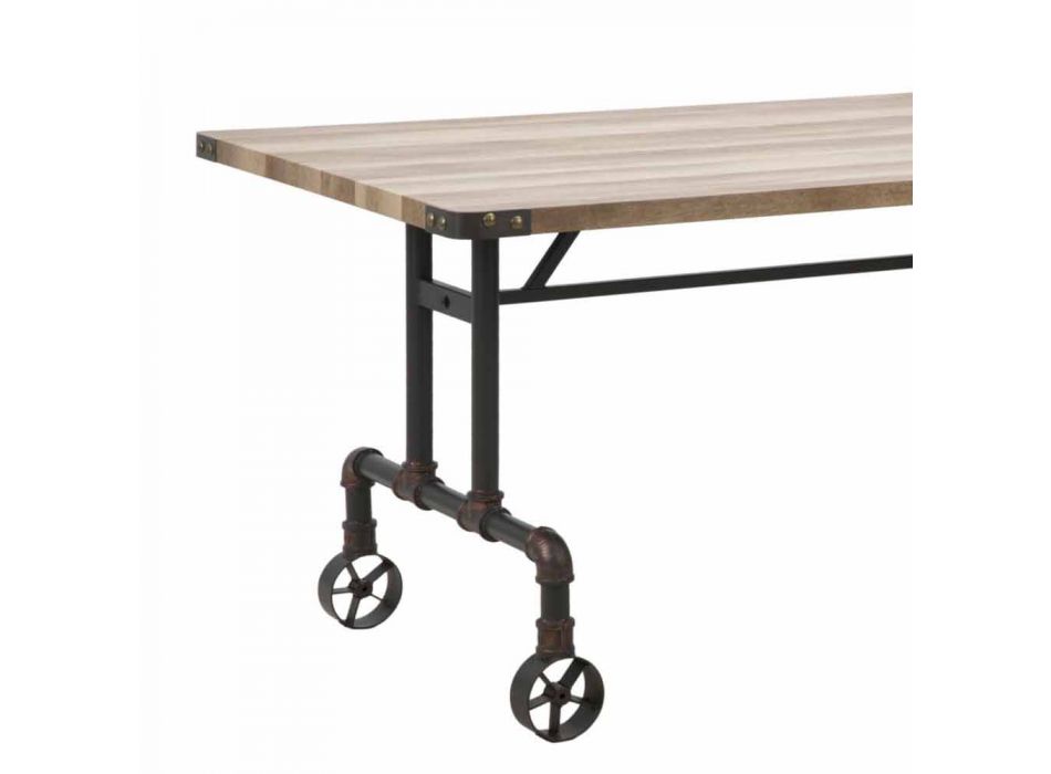 Tavolo da Pranzo Rettangolare Design Moderno in MDF e Metallo - Fabrice Viadurini