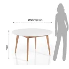 Tavolo da Pranzo Rotondo Allungabile Fino a 160 cm in Mdf e Legno - Ciacco Viadurini