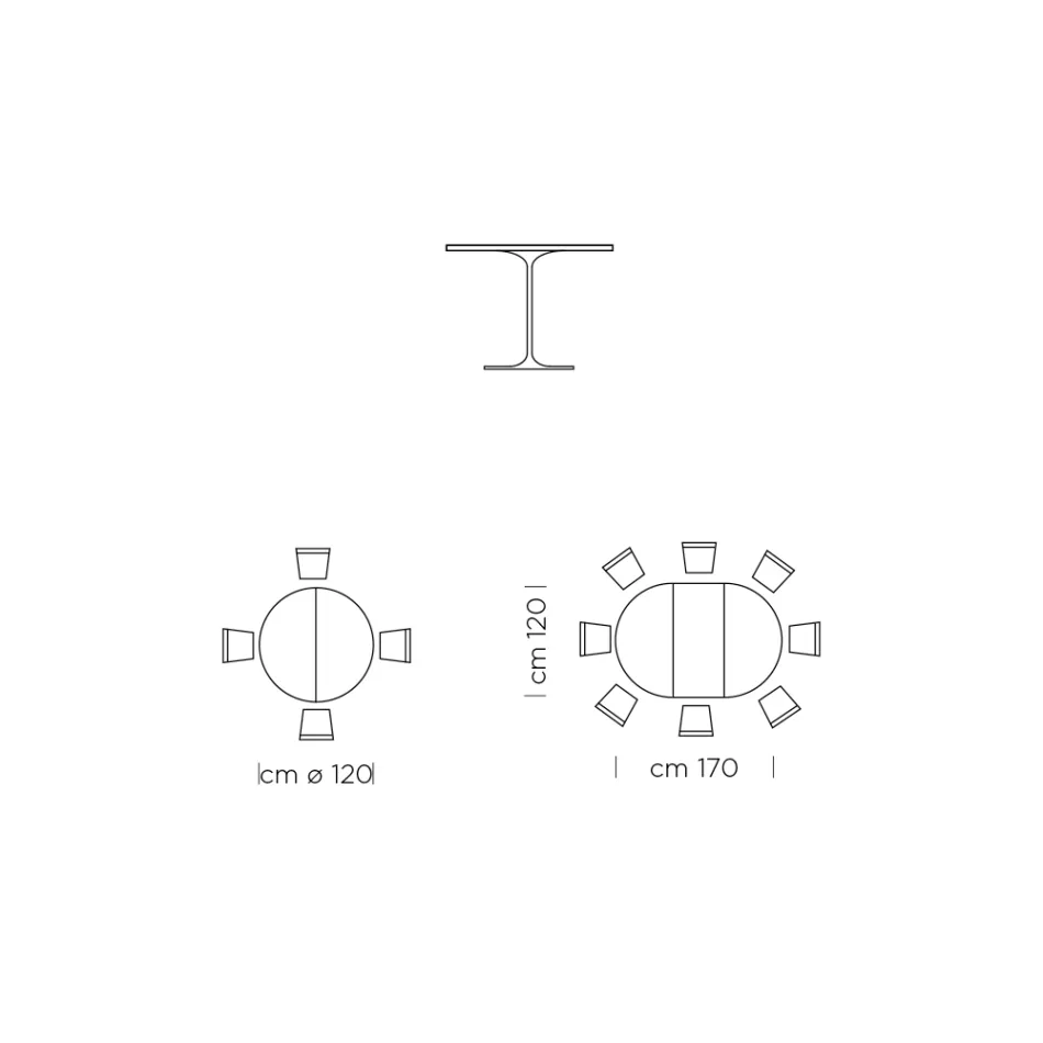 Tavolo da Pranzo Rotondo Allungabile Fino a 170 cm Made in Italy - Dollars Viadurini