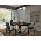 Tavolo da Pranzo Rotondo Allungabile in Ceramica Laminam Made in Italy - Lupetto Viadurini