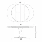Tavolo da Pranzo Rotondo Allungabile in Ceramica Laminam Made in Italy - Lupetto Viadurini