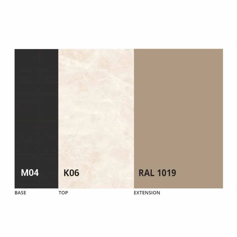 Tavolo da Pranzo Rotondo Allungabile in Ceramica Laminam Made in Italy - Lupetto Viadurini