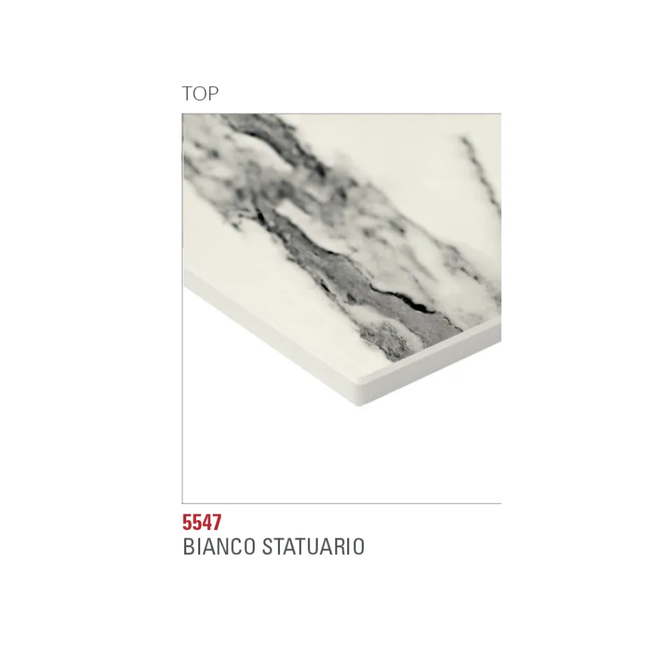 Tavolo da Pranzo Rotondo con Piano in Hpl Stratificato Made in Italy - Lingotto Viadurini