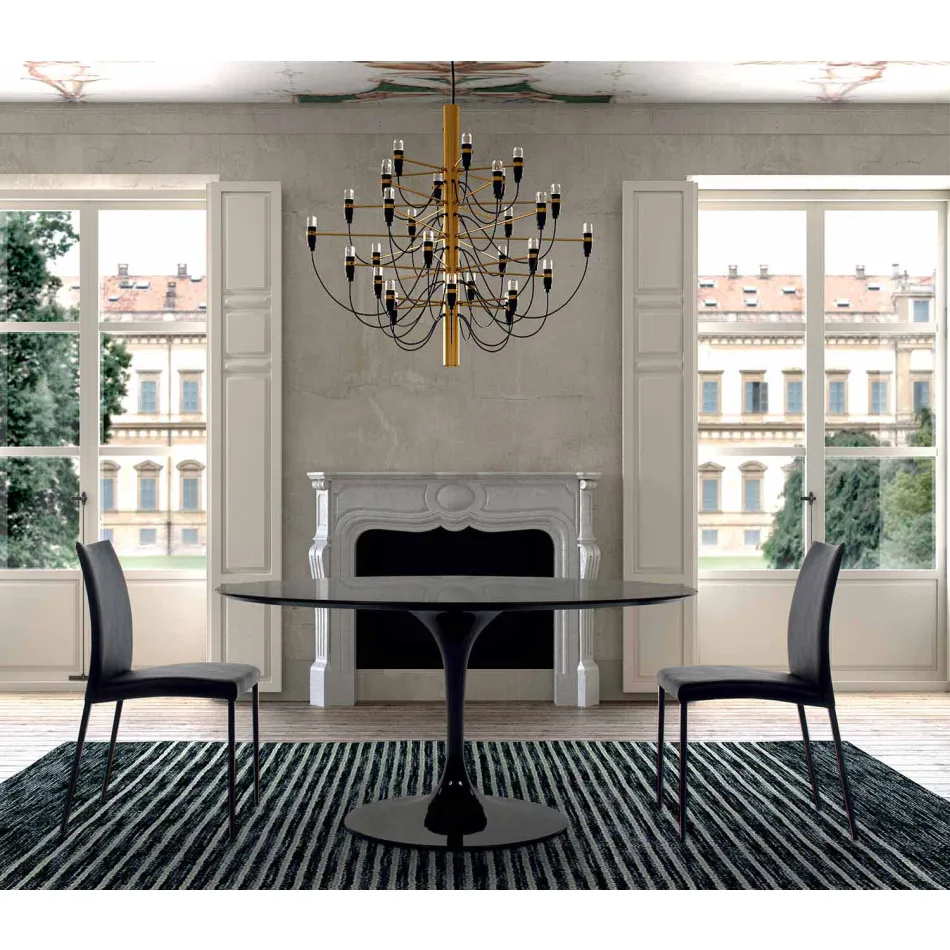 Tavolo da Pranzo Rotondo con Piano in Laminato Made in Italy – Dollars Viadurini