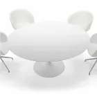 Tavolo da Pranzo Rotondo con Piano in Laminato Made in Italy – Dollars Viadurini