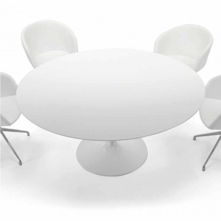 Tavolo da Pranzo Rotondo con Piano in Laminato Made in Italy – Dollars Viadurini